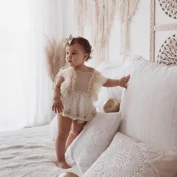 Платье-комбинезон с вышивкой крыльев бабочки для маленьких девочек, комбинезоны с длинными рукавами для новорожденных, летние боди + повязка на голову для малышей