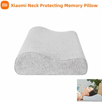 Подушка Xiaomi для защиты шеи с эффектом памяти, замедляющая отскок, вентиляция, Антибактериальная хлопковая подушка, укрепляющая шейный позвонок