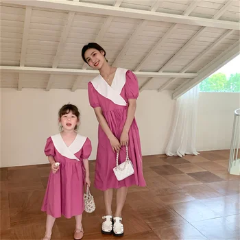 Подходящие для семьи наряды весенне летнее платье для маленьких девочек женское платье для девочек одежда для мамы и дочки