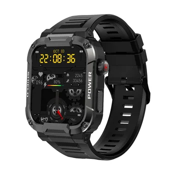 Прочные мужские смарт-часы MK66 С большим аккумулятором, воспроизведение музыки, фитнес-трекер, Bluetooth-набор номера, спортивные умные часы для мужчин