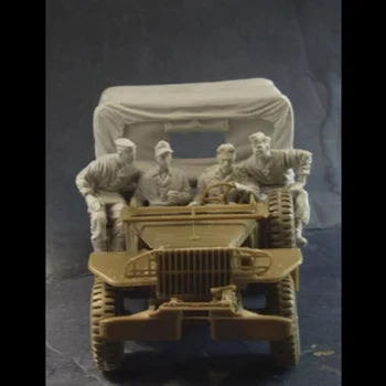 Разобранный 1/35 древний экипаж из 4 солдат для трофейных (с Балдахином) наборов миниатюрных моделей из смолы, неокрашенных