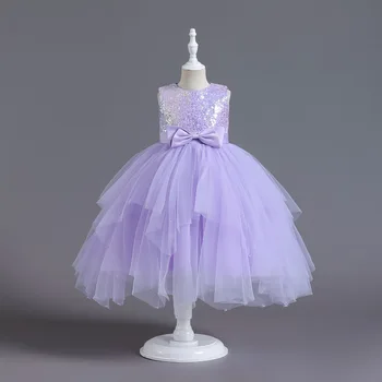 Расшитое бисером платье принцессы для девочек Hetiso, многослойные детские платья для дня рождения из тюля, летний детский костюм для свадебной вечеринки от 3 до 10 лет
