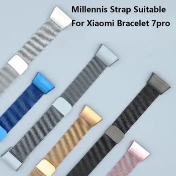 Ремешок Milanis для Mi Bracelet 7pro из нержавеющей стали, металлический ремешок с магнитной петлей, сменный ремешок на запястье