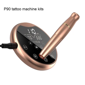 Ручка для татуировки P90 Мощная роторная машина для татуажа, мотор для перманентного макияжа, картриджи с иглами для татуировщиков