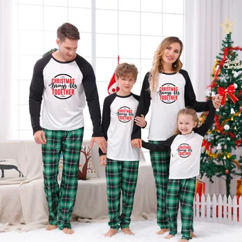 Семейные Рождественские пижамы, новогодний костюм для детей, одежда для мамы и детей, одинаковые комплекты, комплект рождественских пижам