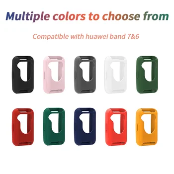 Силиконовый защитный чехол для Huawei Band 7 6 Smartwatch, бампер, защитная пленка для экрана, рамка для Huawei Band 7 6 Band7, чехол в виде ракушки
