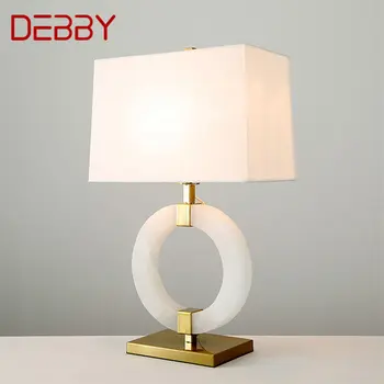 Современная мраморная настольная лампа DEBBY LED Creative Fashion Белая Простая настольная лампа для декора дома Гостиной спальни кабинета