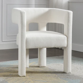 Современный дизайн, стул с тканевой обивкой, обеденный стул для гостиной, спальни, столовой, бежевый / серый / оранжевый [US-W]