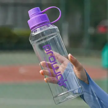 спортивная бутылка для воды объемом 1000 мл, уличная чашка для воды большой емкости с ручкой, Герметичный Прозрачный уличный шейкер для занятий спортом