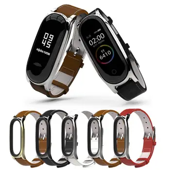 Спортивные наручные часы Замена ремешка для часов Регулируемый встроенный браслет из искусственной кожи для Xiaomi Mi Band 3 4 5 6 7
