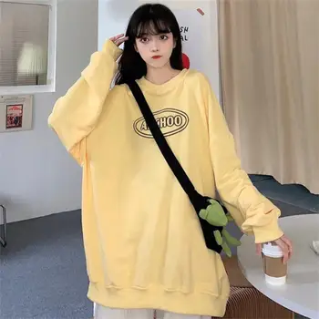 Толстовка Lazy Sweatshirt с буквенным принтом, женские толстовки, японская одежда Harajuku Ulzzang, винтажная женская Корейская одежда Kawaii для женщин