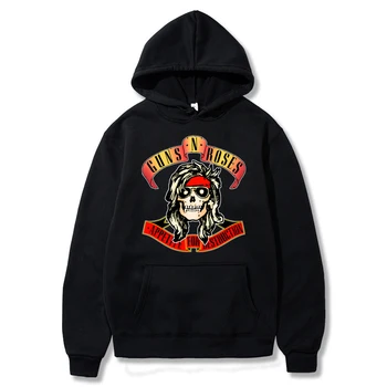 Толстовки Guns N' Roses с принтом черепа Музыкальной Хард-рок группы, уличная одежда, Мужская и женская мода, толстовки оверсайз, толстовка, пуловер в стиле хип-хоп
