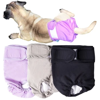 Физиологические штаны для домашних животных для маленькой крупной собаки, щенка, моющийся Прочный подгузник для собачки, Мягкие герметичные брюки, Короткий подгузник, нижнее белье для домашних животных