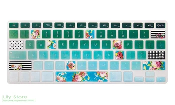 Художественная клавиатура с зелеными розами, силиконовый чехол для MacBook Air 13.3 для MacBook Pro 13-15 с Retina или без нее