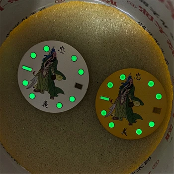 Циферблат часов 28,5 ММ, зеленый светящийся циферблат наручных часов для деталей часового механизма SKX007 NH35
